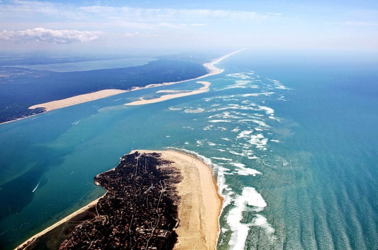 vue aérienne bassin arcachon et cap ferret